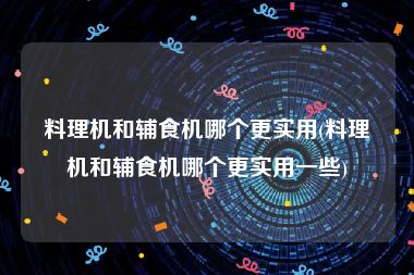 料理机和辅食机哪个更实用(料理机和辅食机哪个更实用一些)