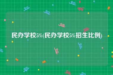 民办学校5%(民办学校5%招生比例)