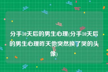 分手10天后的男生心理(分手10天后的男生心理昨天他突然换了哭的头像)