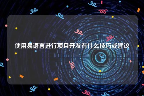 使用易语言进行项目开发有什么技巧或建议