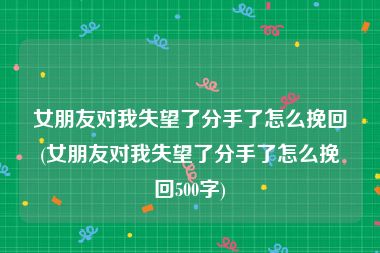 女朋友对我失望了分手了怎么挽回(女朋友对我失望了分手了怎么挽回500字)