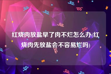 红烧肉放盐早了肉不烂怎么办(红烧肉先放盐会不容易烂吗)