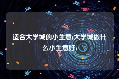 适合大学城的小生意(大学城做什么小生意好)