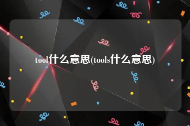 tool什么意思(tools什么意思)