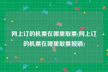 网上订的机票在哪里取票(网上订的机票在哪里取票报销)