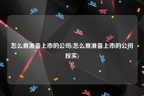 怎么查准备上市的公司(怎么查准备上市的公司投实)