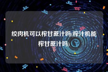 绞肉机可以榨甘蔗汁吗(榨汁机能榨甘蔗汁吗)