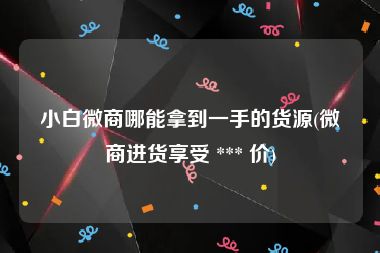 小白微商哪能拿到一手的货源(微商进货享受 *** 价)