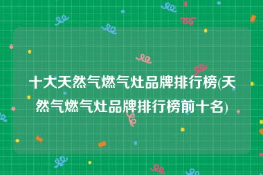 十大天然气燃气灶品牌排行榜(天然气燃气灶品牌排行榜前十名)