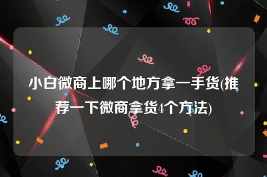 小白微商上哪个地方拿一手货(推荐一下微商拿货4个方法)