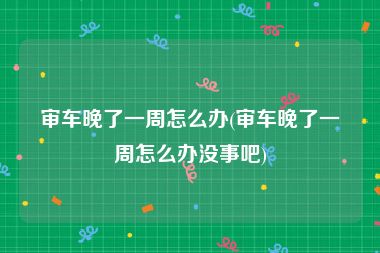 审车晚了一周怎么办(审车晚了一周怎么办没事吧)