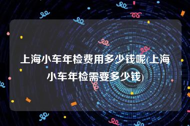 上海小车年检费用多少钱呢(上海小车年检需要多少钱)