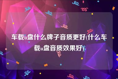 车载u盘什么牌子音质更好(什么车载u盘音质效果好)