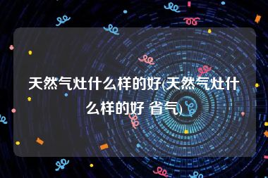 天然气灶什么样的好(天然气灶什么样的好 省气)