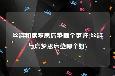 丝涟和席梦思床垫哪个更好(丝涟与席梦思床垫哪个好)