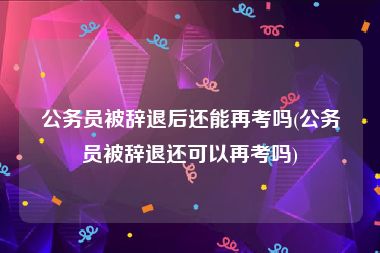 公务员被辞退后还能再考吗(公务员被辞退还可以再考吗)