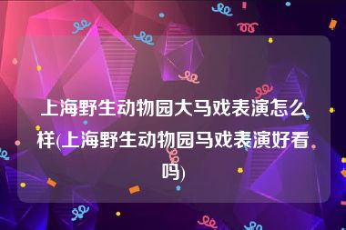 上海野生动物园大马戏表演怎么样(上海野生动物园马戏表演好看吗)