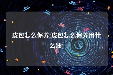 皮包怎么保养(皮包怎么保养用什么油)