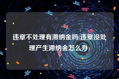 违章不处理有滞纳金吗(违章没处理产生滞纳金怎么办)