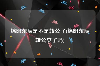 绵阳东辰是不是转公了(绵阳东辰转公立了吗)