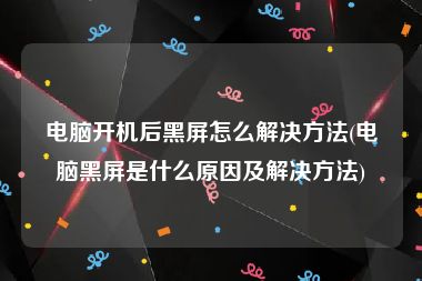 电脑开机后黑屏怎么解决方法(电脑黑屏是什么原因及解决方法)