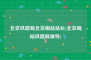 北京铁路局北京南站站长(北京南站铁路局领导)