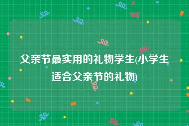 父亲节最实用的礼物学生(小学生适合父亲节的礼物)