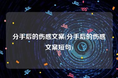 分手后的伤感文案(分手后的伤感文案短句)