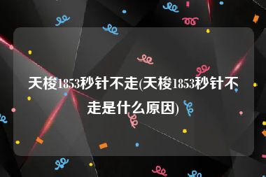 天梭1853秒针不走(天梭1853秒针不走是什么原因)