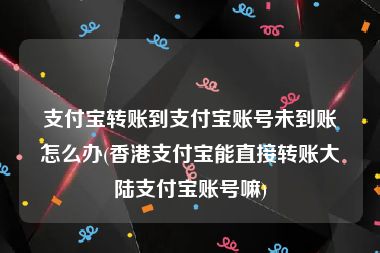 支付宝转账到支付宝账号未到账怎么办(香港支付宝能直接转账大陆支付宝账号嘛)