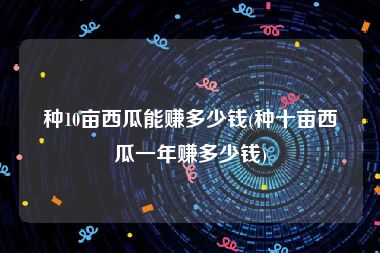 种10亩西瓜能赚多少钱(种十亩西瓜一年赚多少钱)