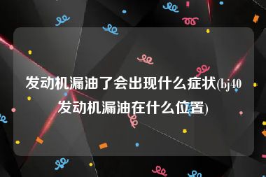 发动机漏油了会出现什么症状(bj40发动机漏油在什么位置)