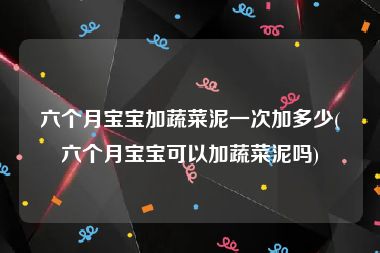 六个月宝宝加蔬菜泥一次加多少(六个月宝宝可以加蔬菜泥吗)