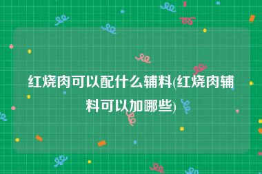 红烧肉可以配什么辅料(红烧肉辅料可以加哪些)