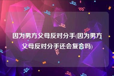 因为男方父母反对分手(因为男方父母反对分手还会复合吗)