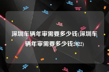 深圳车辆年审需要多少钱(深圳车辆年审需要多少钱2022)