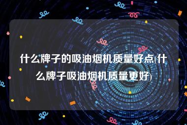 什么牌子的吸油烟机质量好点(什么牌子吸油烟机质量更好)