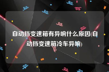 自动挡变速箱有异响什么原因(自动挡变速箱冷车异响)