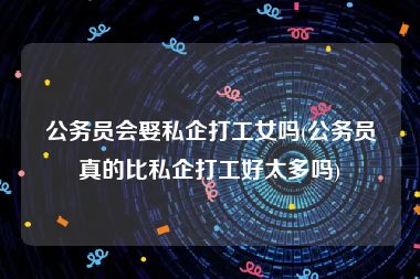 公务员会娶私企打工女吗(公务员真的比私企打工好太多吗)