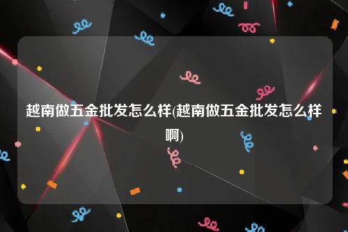 越南做五金批发怎么样(越南做五金批发怎么样啊)