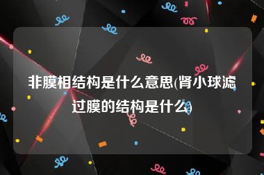 非膜相结构是什么意思(肾小球滤过膜的结构是什么)