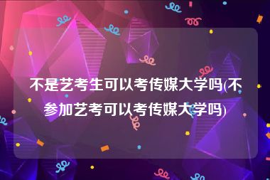 不是艺考生可以考传媒大学吗(不参加艺考可以考传媒大学吗)