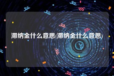 滞纳金什么意思(滞纳金什么意思)