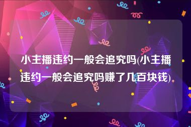 小主播违约一般会追究吗(小主播违约一般会追究吗赚了几百块钱)